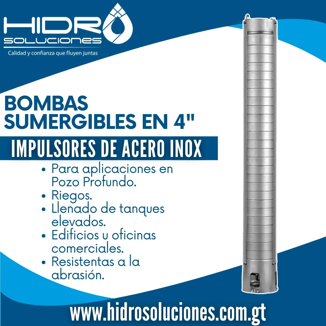 Bombas Sumergibles de 4" Acero Inoxidable